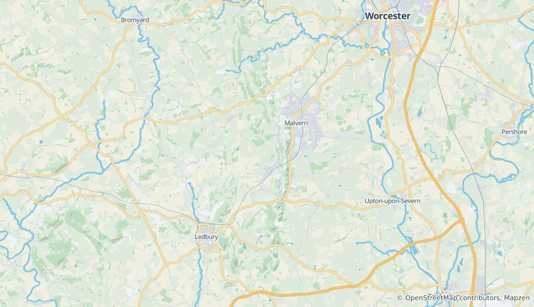Map of Malvern Hills National Landscape