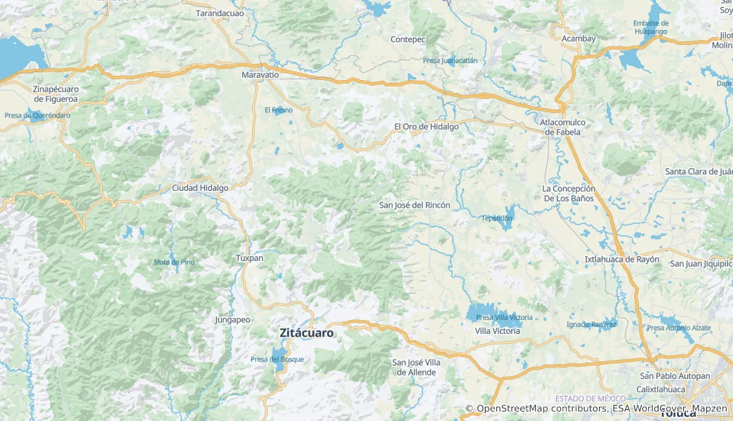 Mappa di Riserva della biosfera delle farfalle monarca