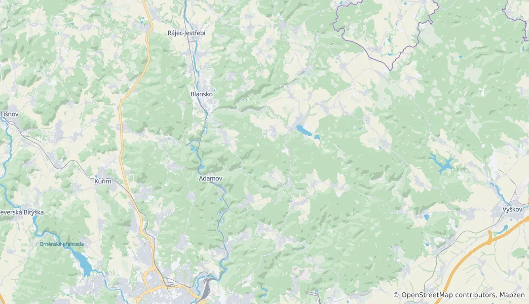 Mapa Moravian Karst