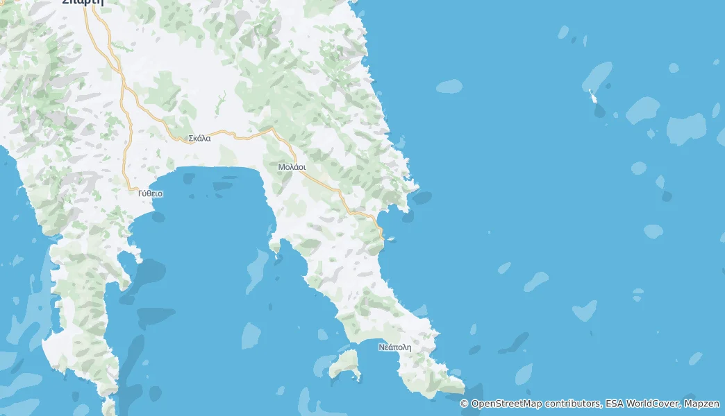 Karte von Municipality of Monemvasia