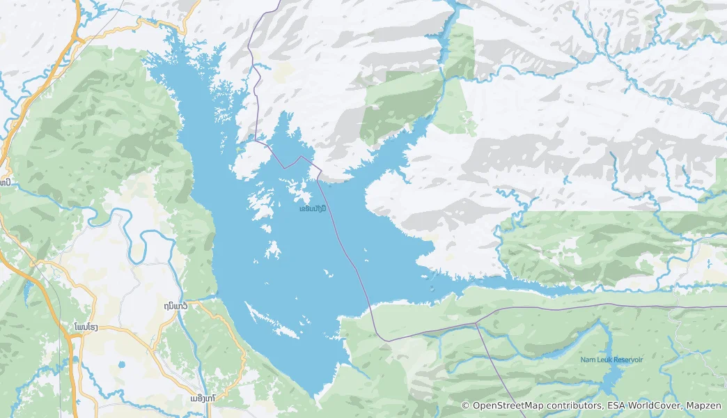 Mapa Nam Ngum Reservoir