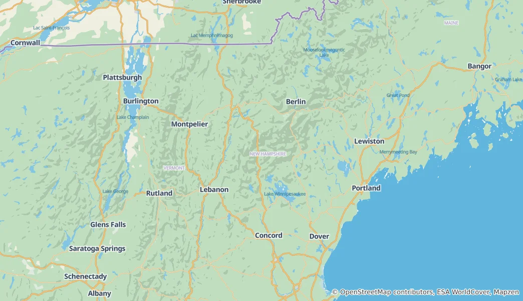Mappa di New Hampshire