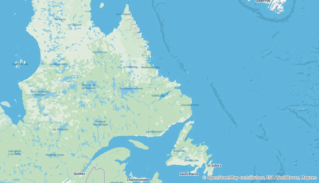 Karte von Neufundland und Labrador