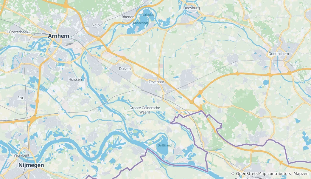 Map of Zevenaar