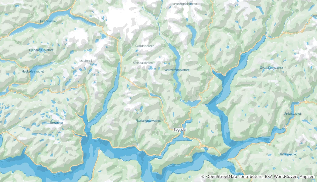Mappa di Sogndal