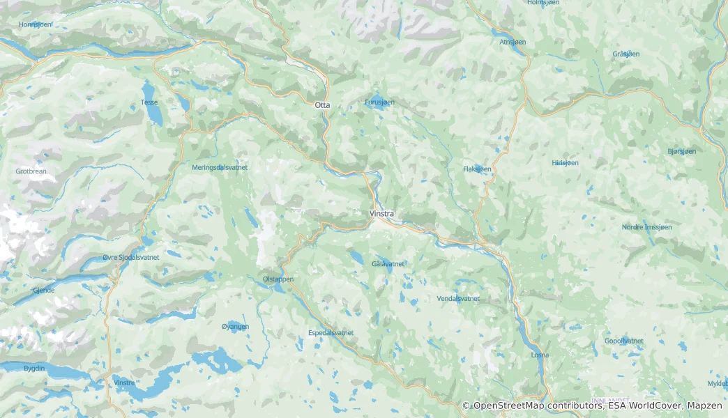 Mapa Sør-Fron