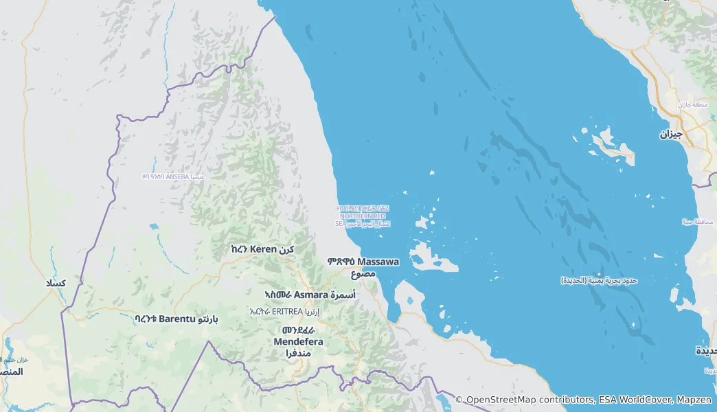 Mappa di regione del Mar Rosso Settentrionale