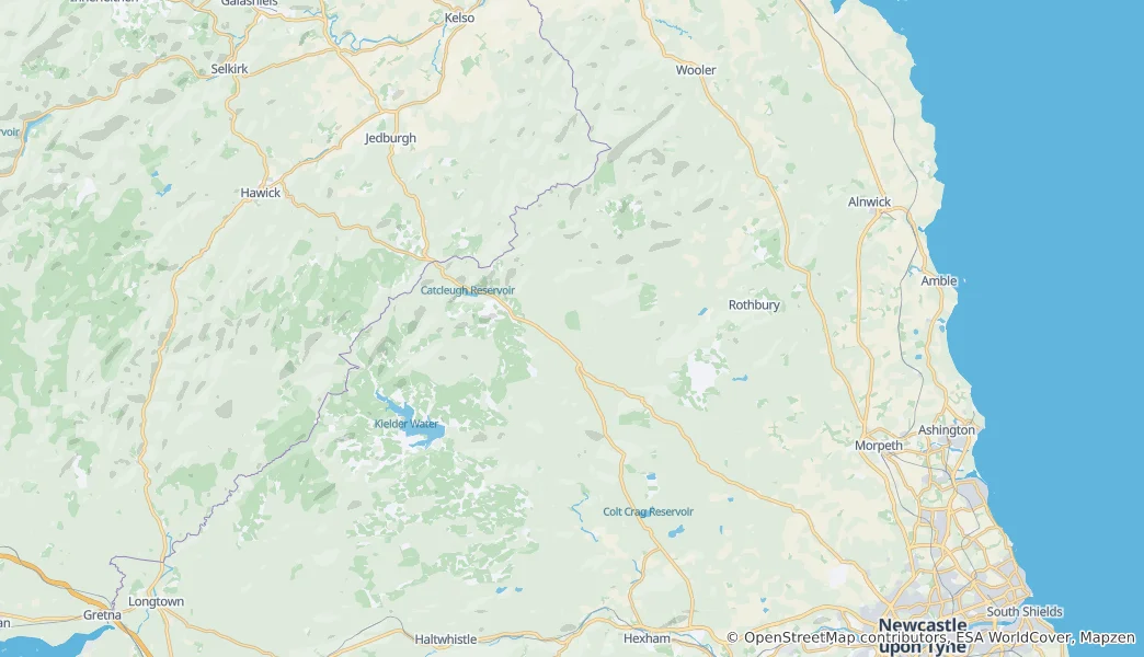 Mappa di Parco nazionale del Northumberland