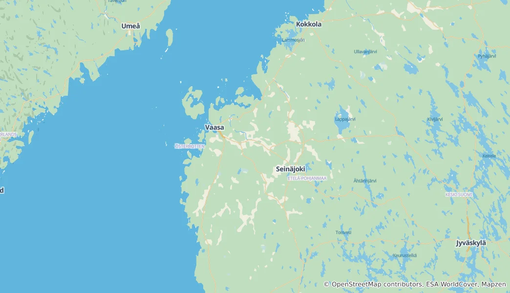 Kaart van Österbotten