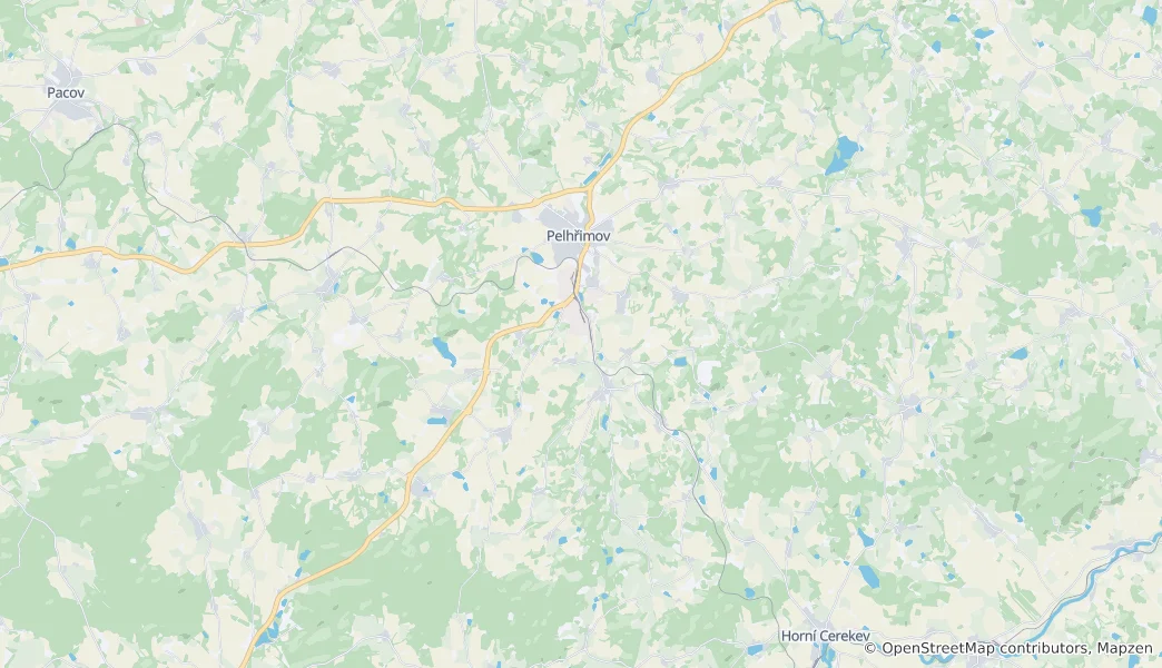 Map of Pelhrimov