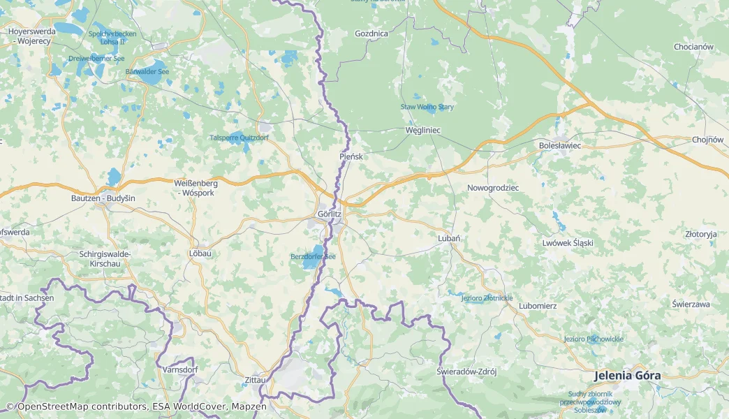 powiat zgorzelecki — mapa