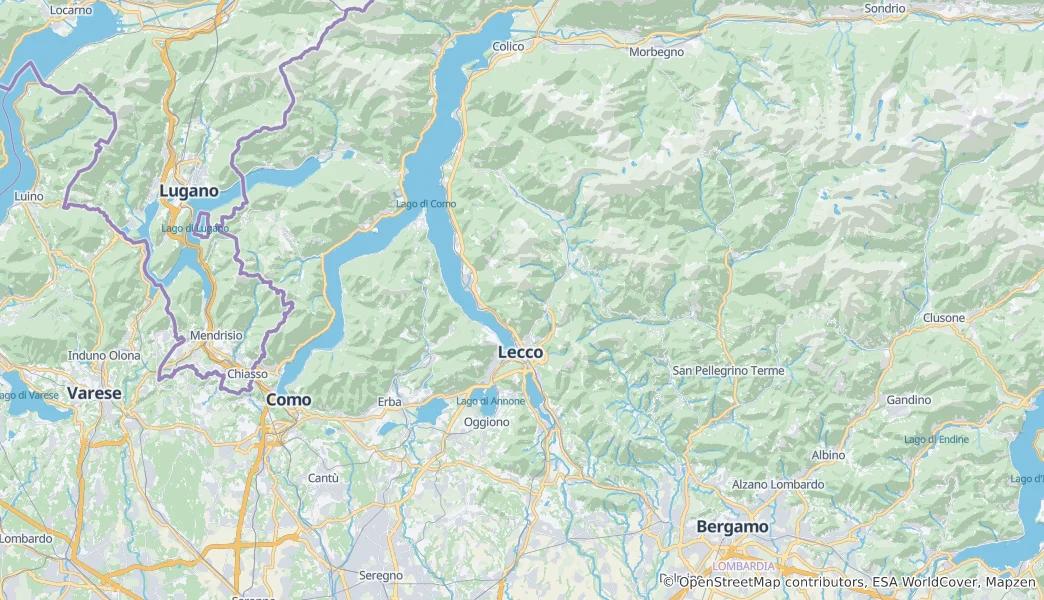 Karte von Provinz Lecco