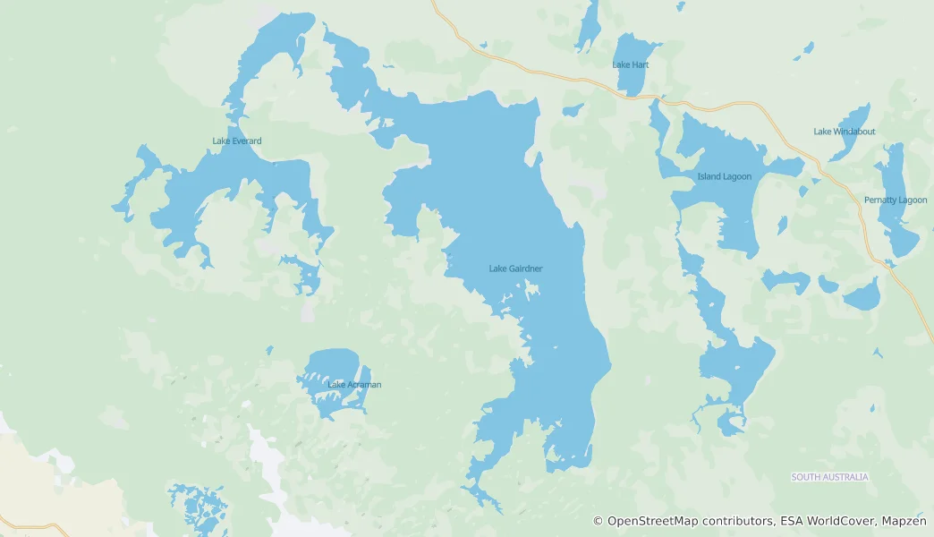 Mapa Lake Gairdner