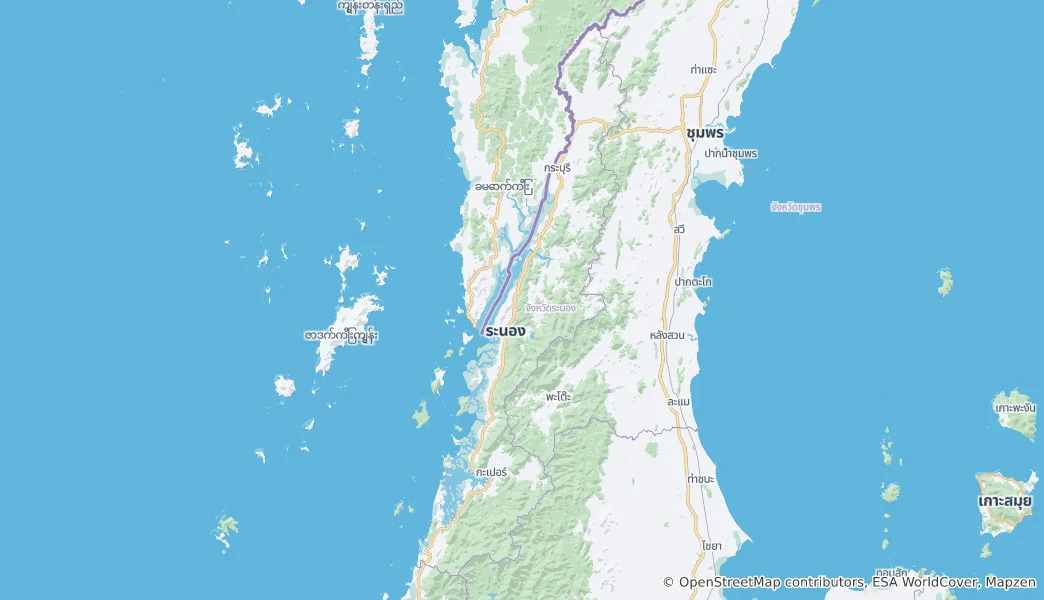 Mapa de Ranong