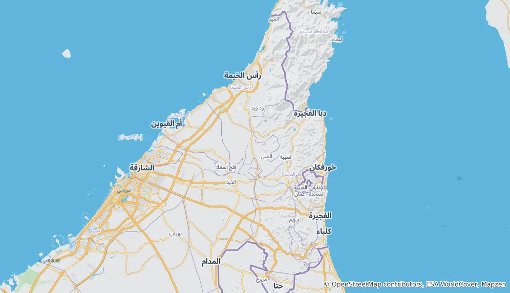 Map of Ras Al Khaimah