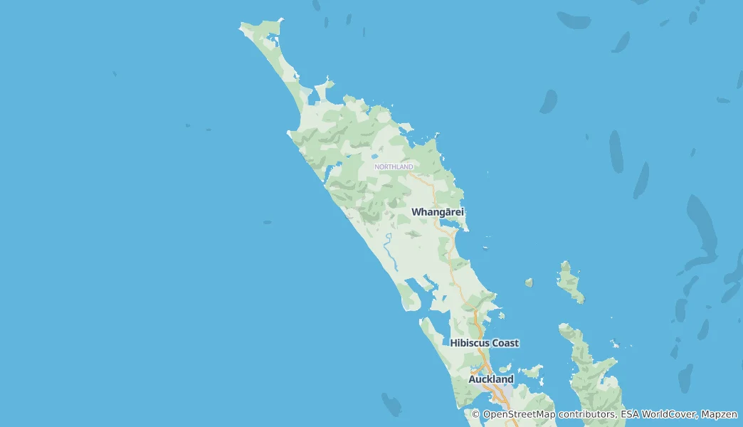 Map of Northland Peninsula