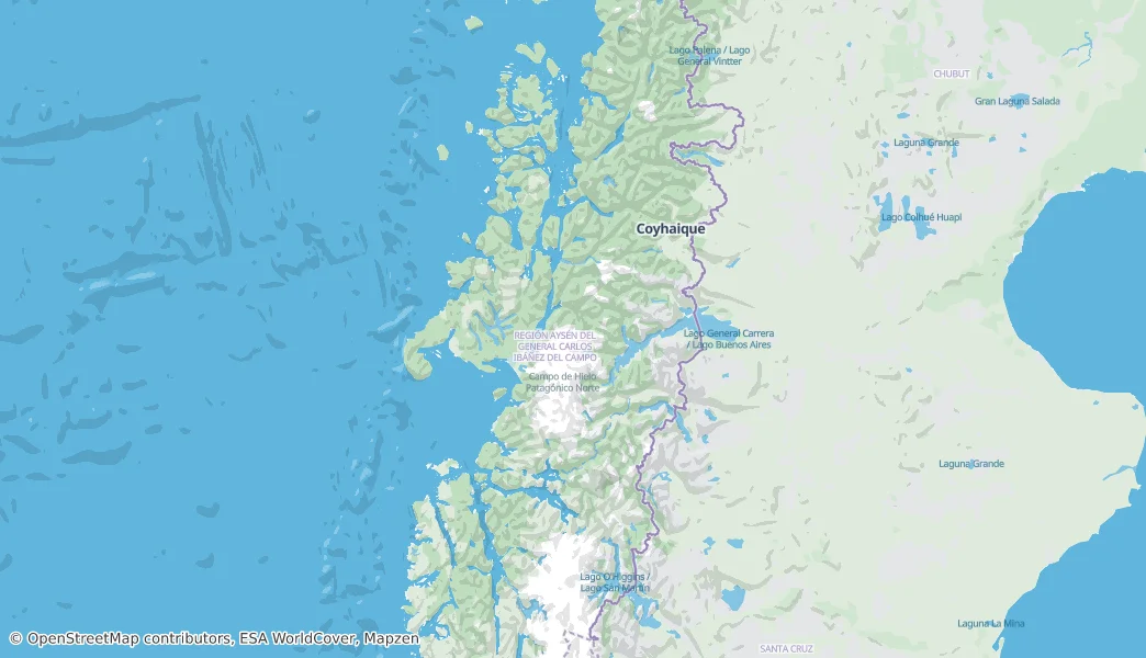 Map of Región de Aysén del Gral.Ibañez del Campo