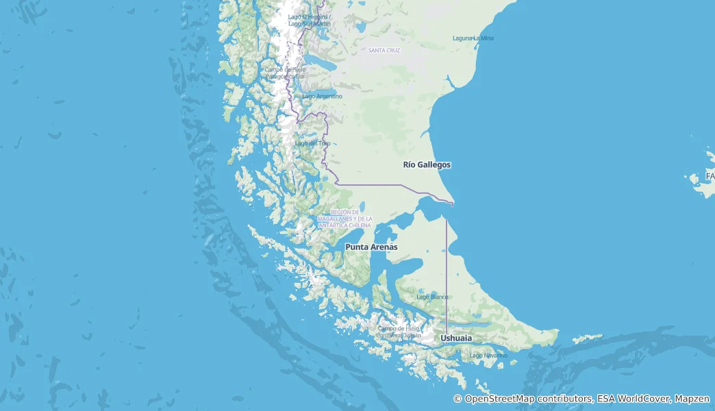 Mappa di Región de Magallanes y Antártica Chilena