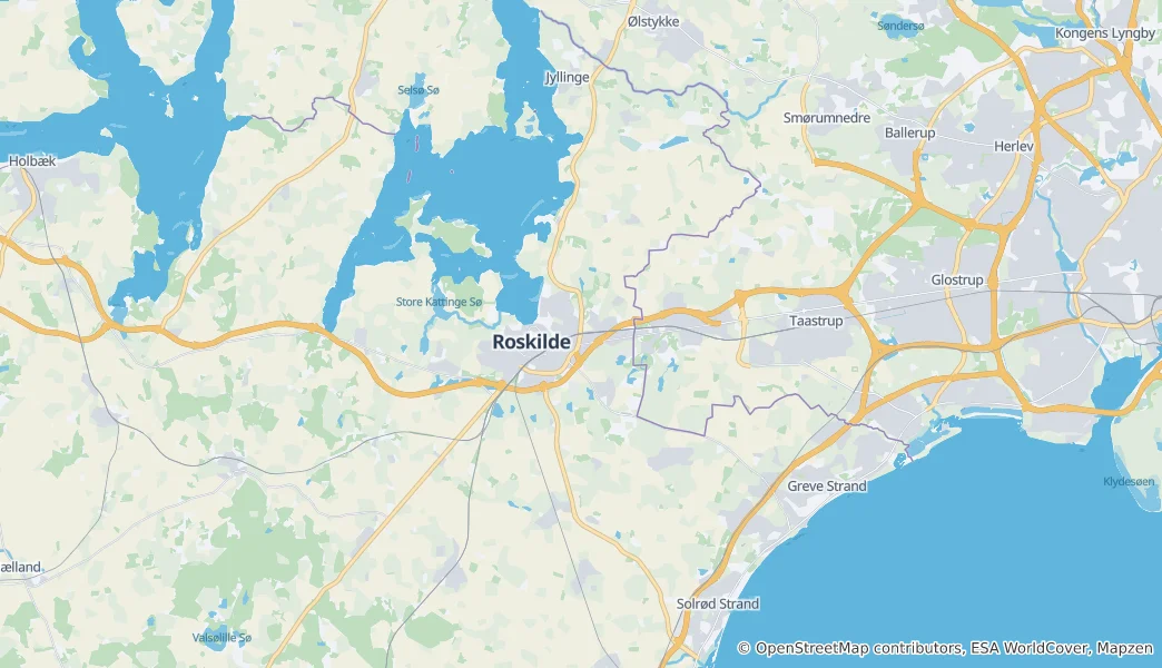 Map of Roskilde Municipality