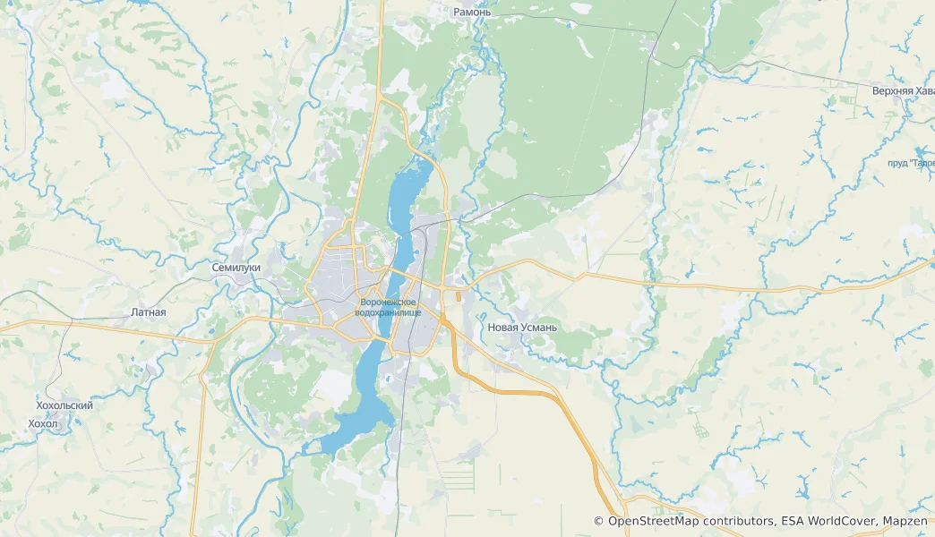 Mapa de Voronej