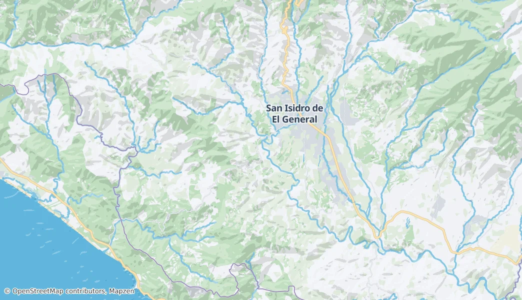 Mapa de San Isidro de El General