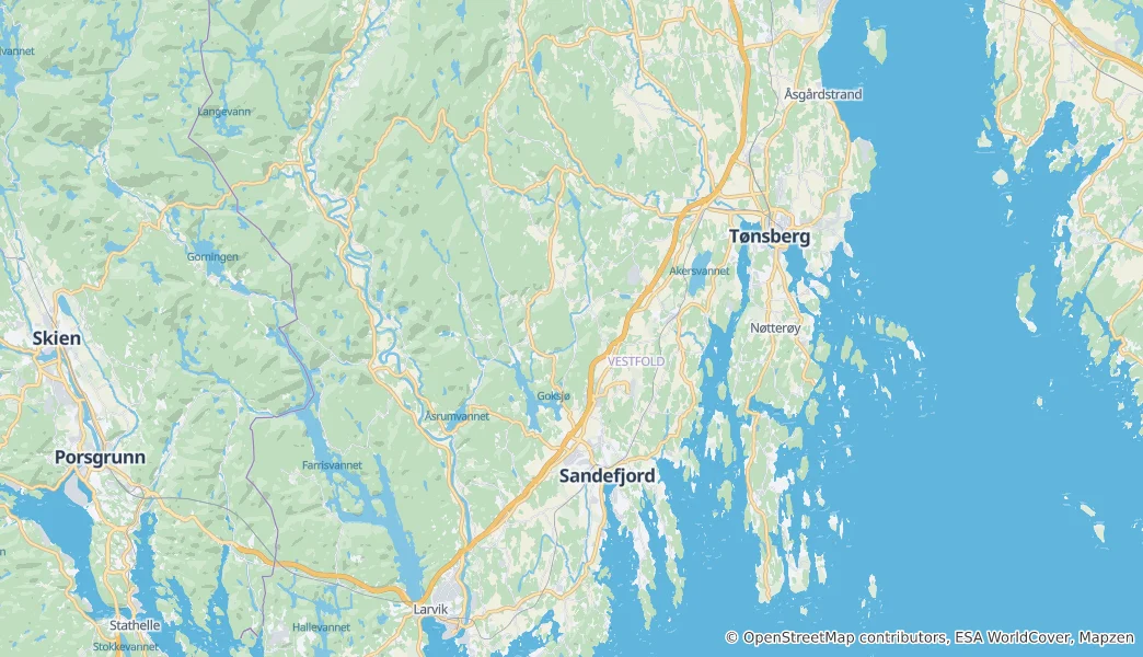 Mapa Sandefjord