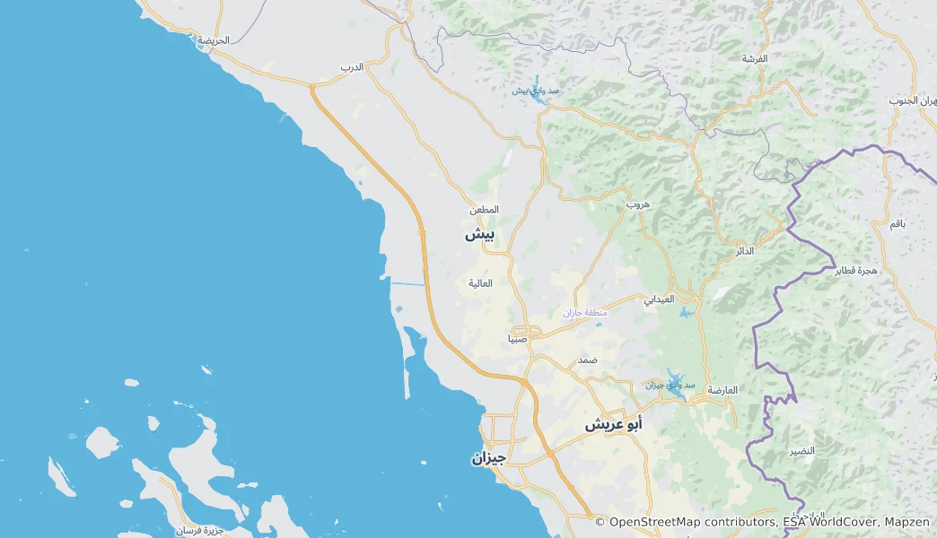Map of Baish governorate