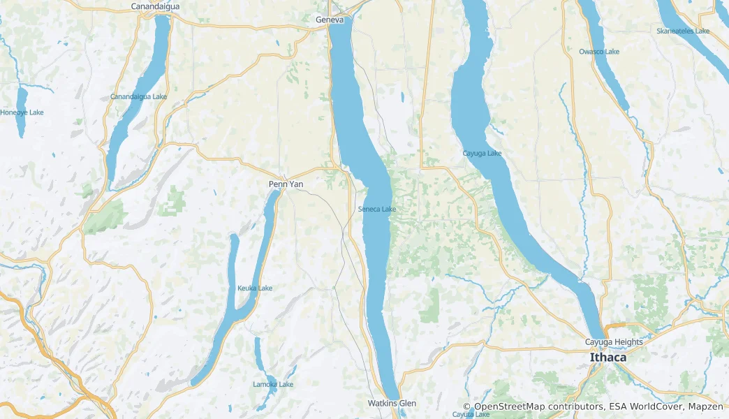 Mapa Seneca Lake