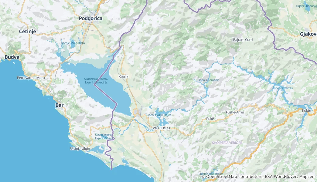 Mapa Okręg Szkodra