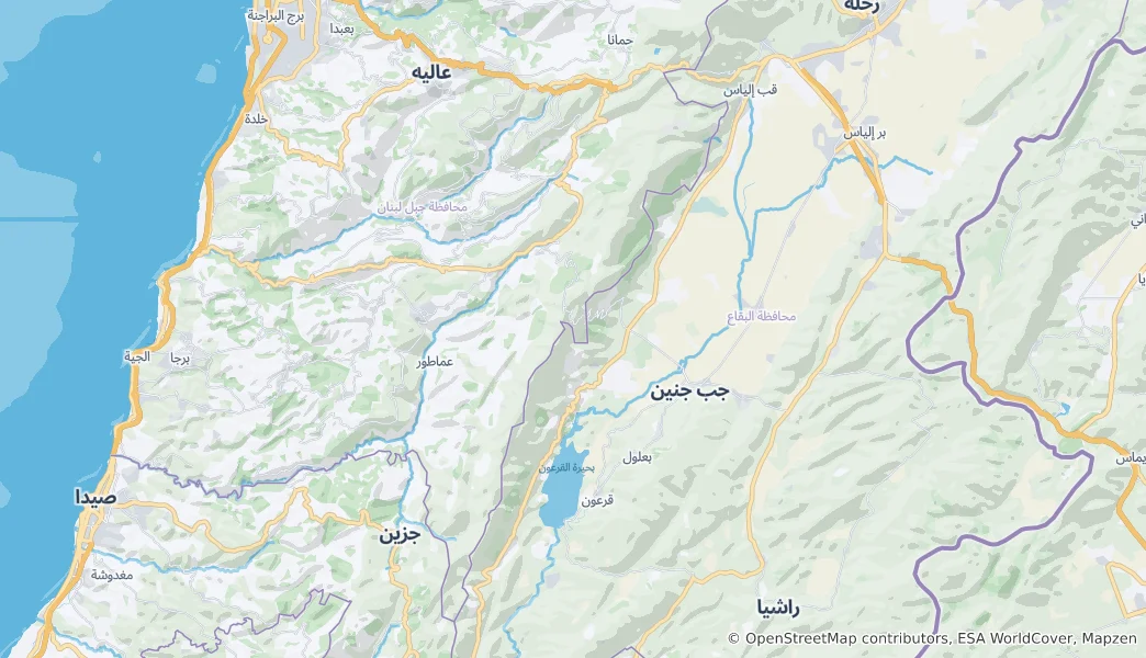 Mapa Shouf Cedar Biosphere Reserve Limit