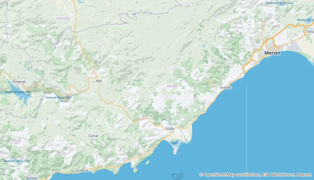 Mappa di Distretto di Silifke