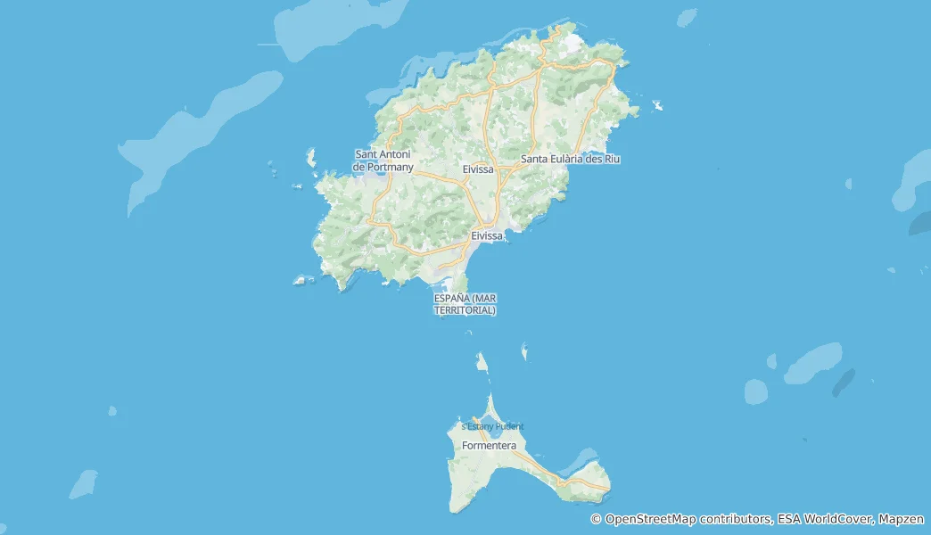 Mapa Pityuské ostrovy