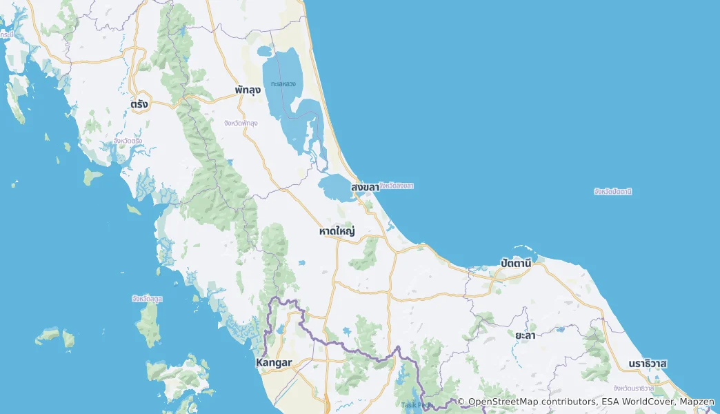 Mapa Provincie Songkhla