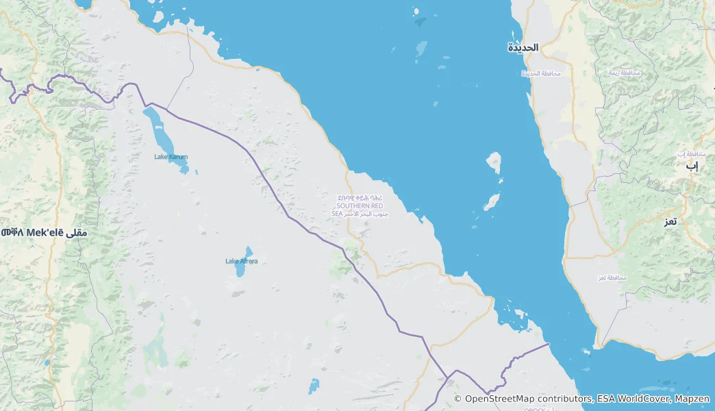 Mappa di regione del Mar Rosso Meridionale