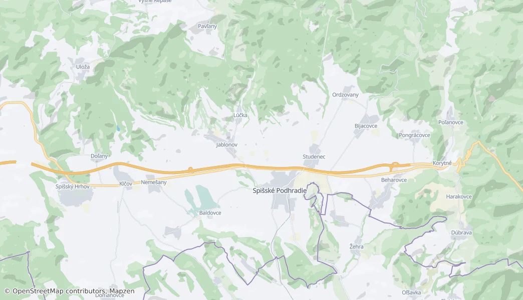 Spisske Podhradie — Map