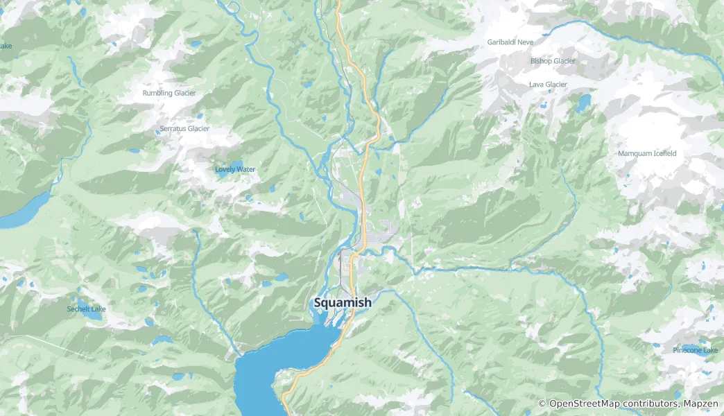 Mapa Squamish