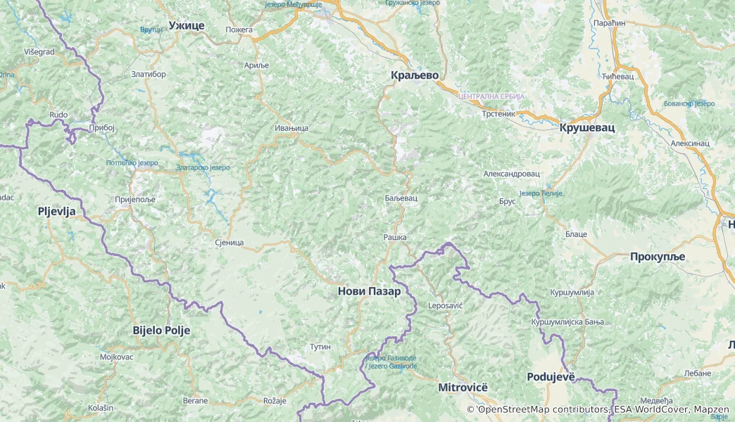 Map of Raska District