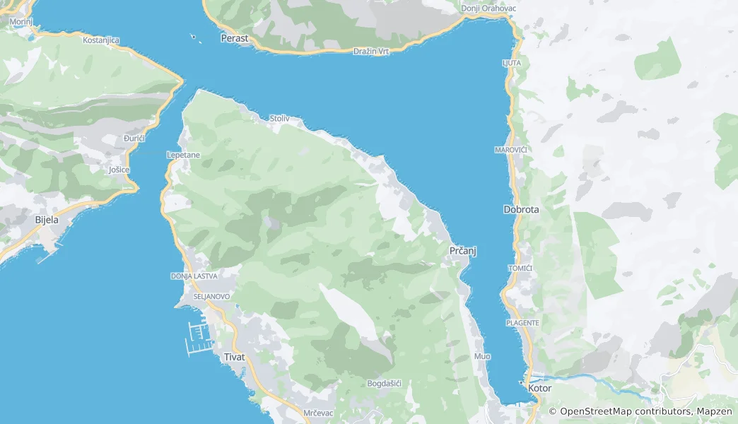 Map of Kotorski zaliv