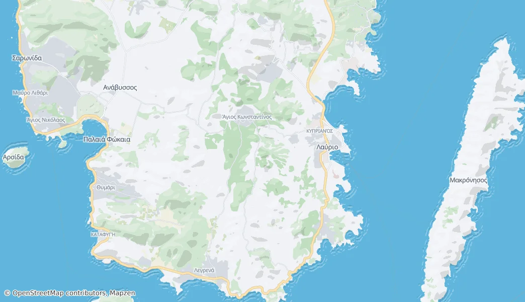 Sounio National Park — mapa