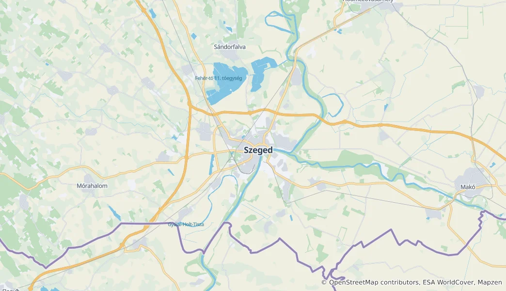 Mapa de Szeged