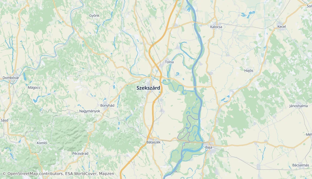 Powiat Szekszárd — Mapa