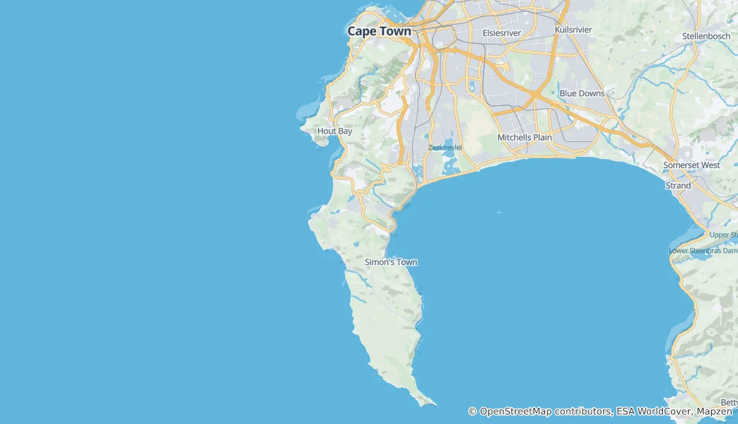 Mapa Národní park Stolová hora