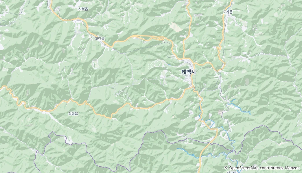Mapa Taebaeksan National Park