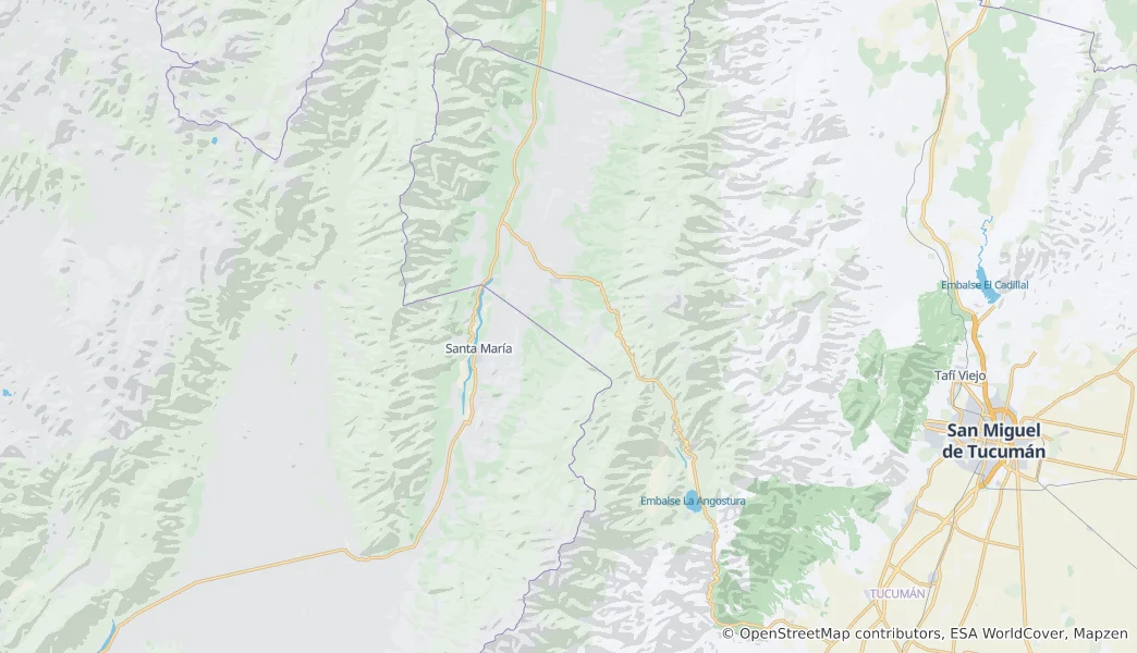 Mapa Tafí del Valle Department