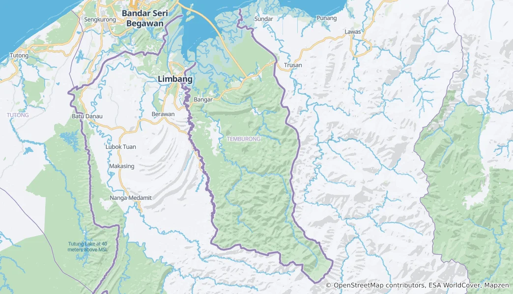 Map of Temburong District