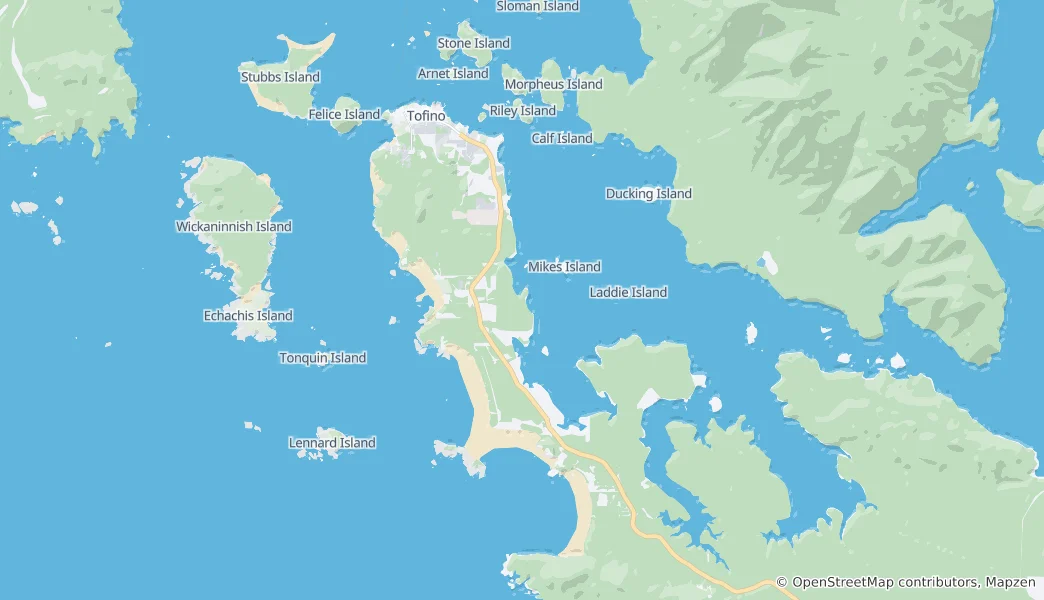Mapa Tofino