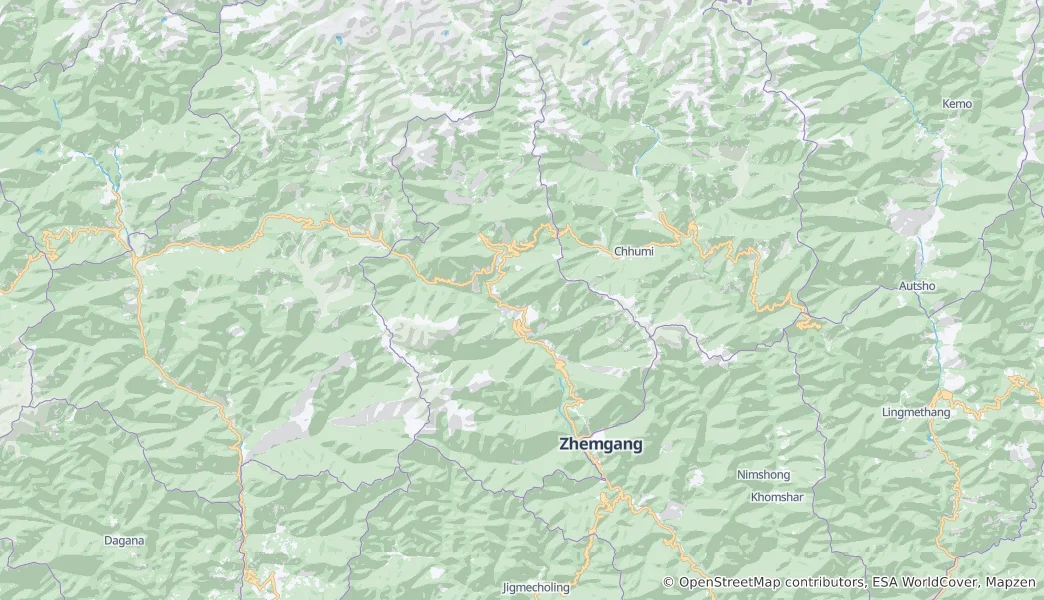 Map of Trongsa District
