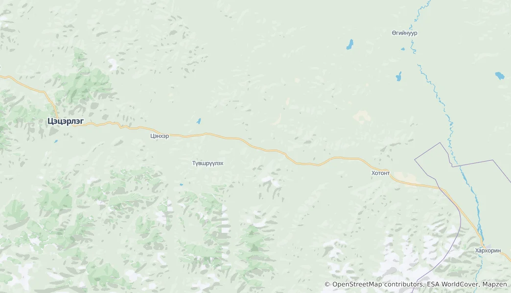 Map of Tsenkher