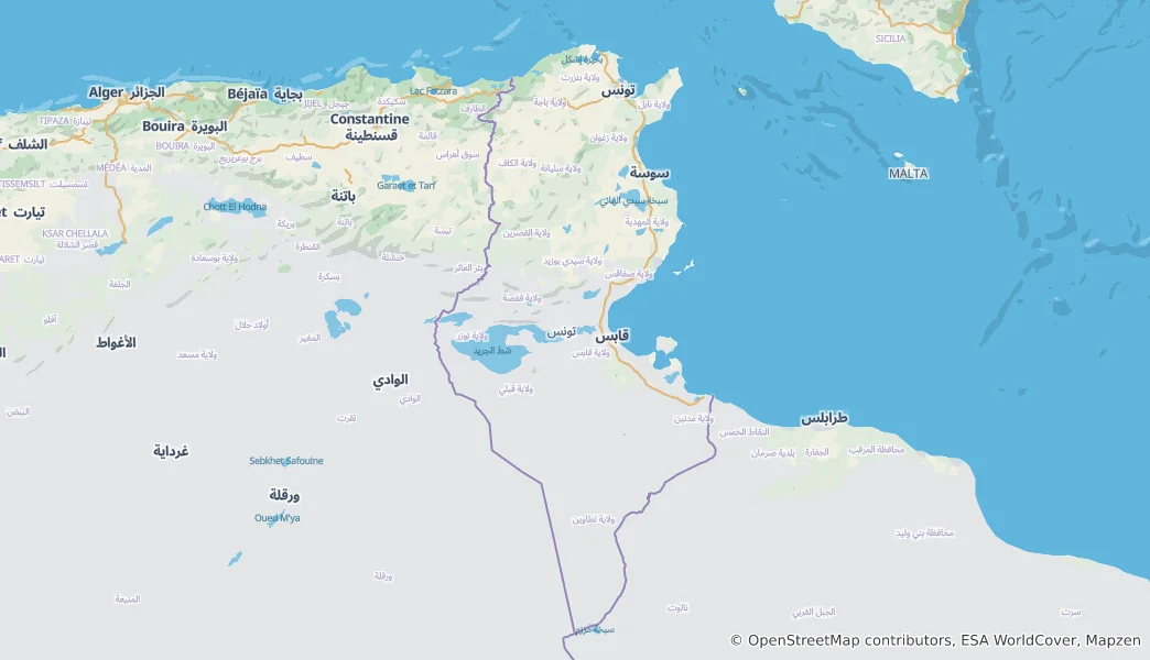 Map of Tunisia