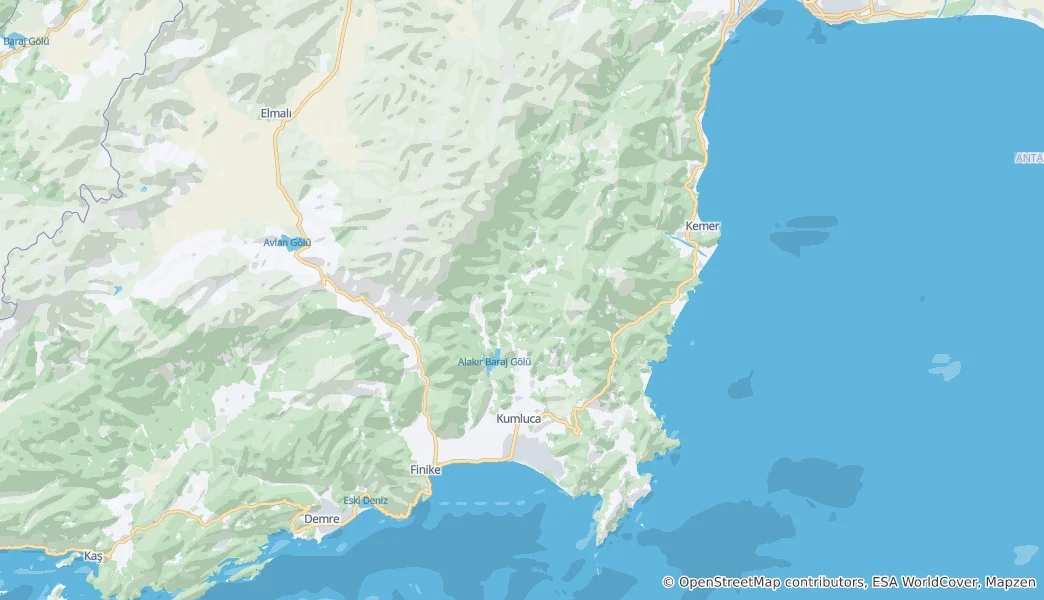 Carte de Kumluca district